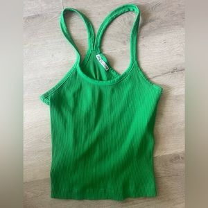 BRAND NEW ZARA emerald green ribbed tank size small
